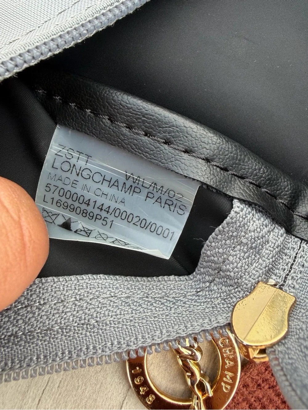 Longchamp Le Pliage Original Backpack in a grey-blue